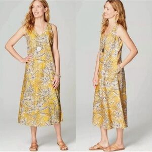J. Jill love linen yellow floral dress